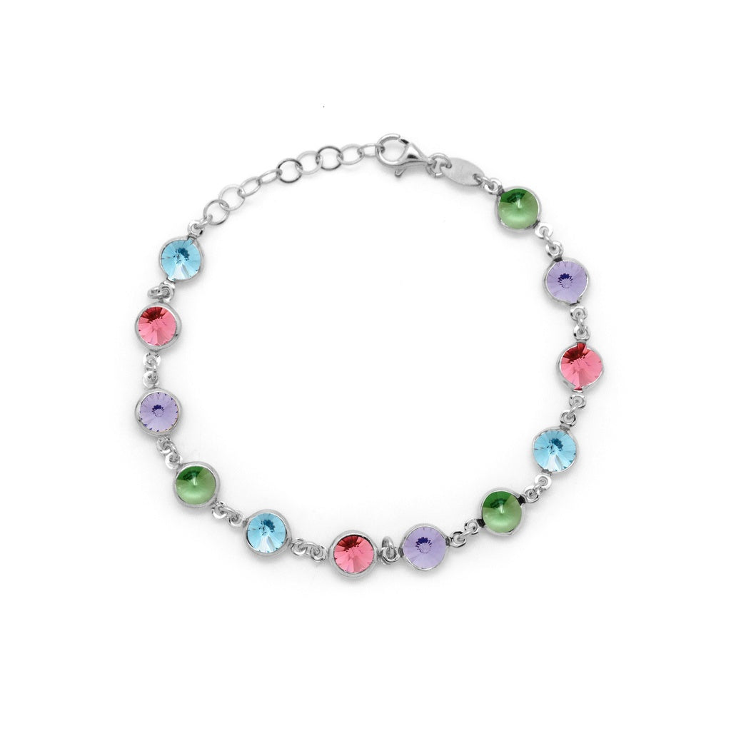 Pulsera Victoria Cruz Multicolor 7 mm en Plata