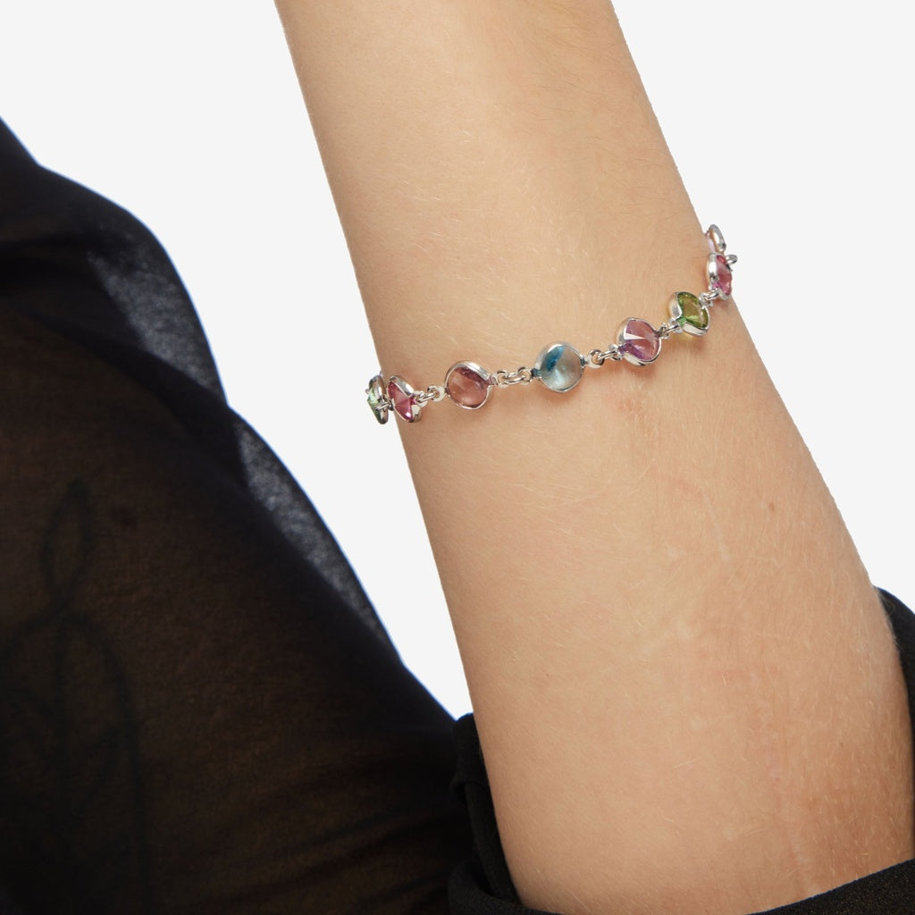Pulsera Victoria Cruz Multicolor 7 mm en Plata