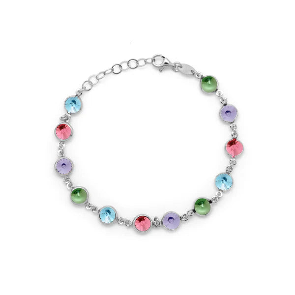 Pulsera Victoria Cruz Multicolor 7 mm en Plata