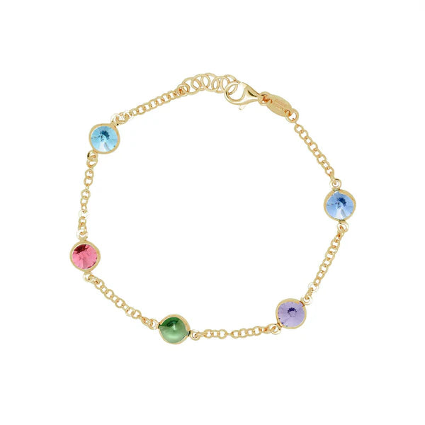 Pulsera Basic Círculos Multicolor 7 mm en Plata