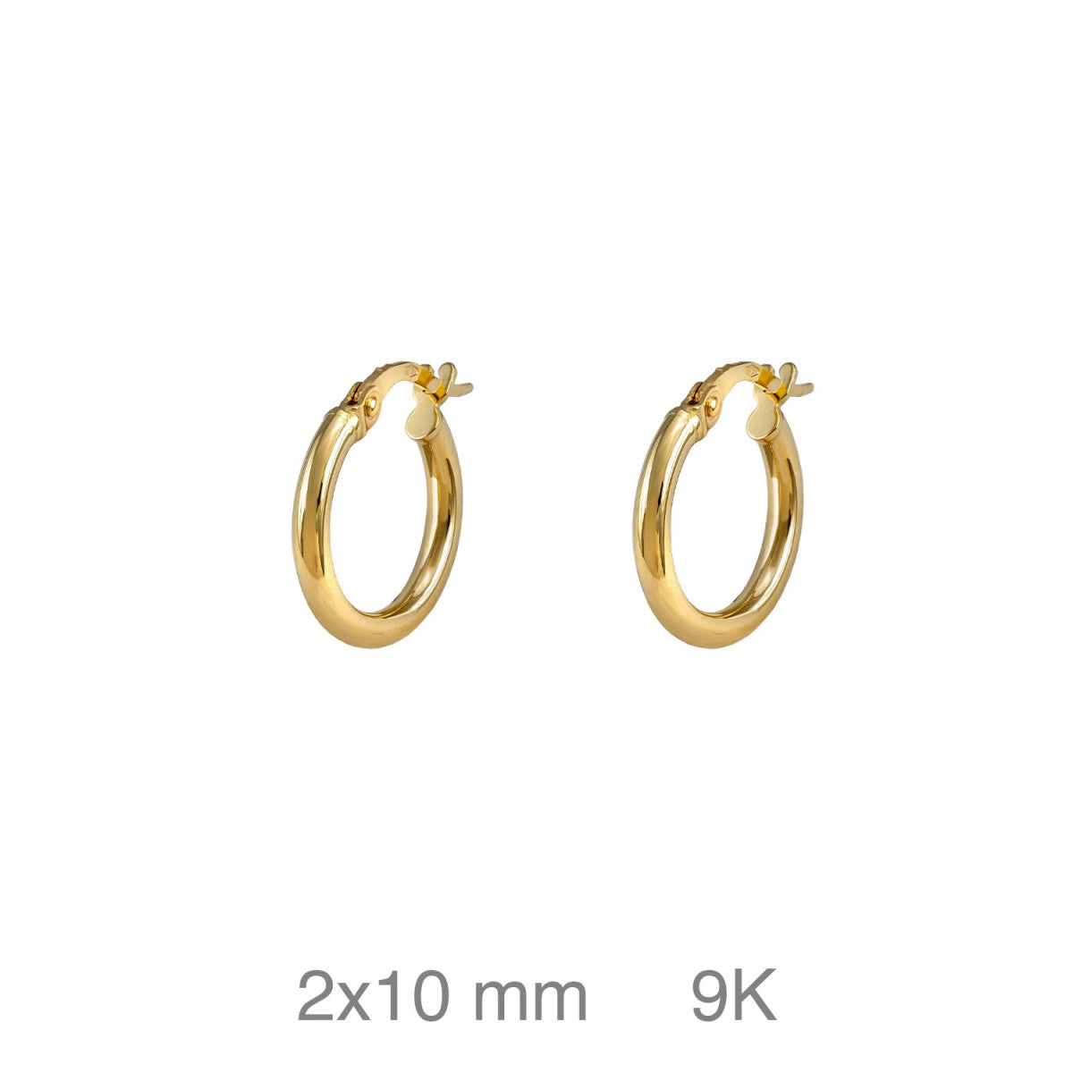 CRIOLLA DE 9 KILATES 2 X10MM REDONDA