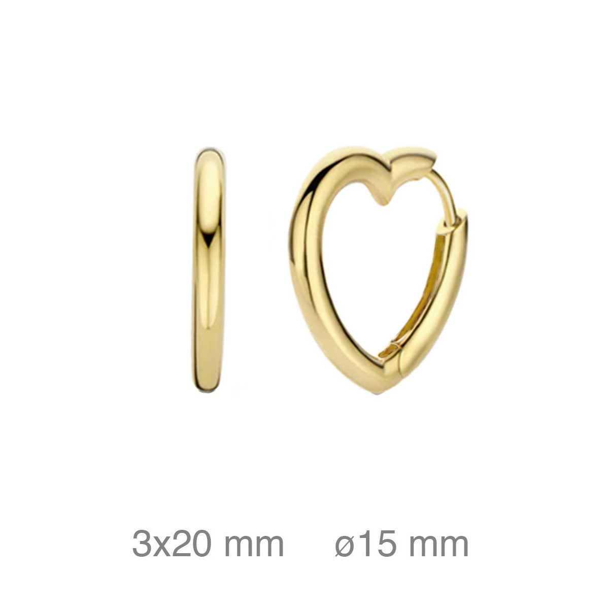 CRIOLLAS PLATA B.ORO EN FORMA DE CORAZÓN