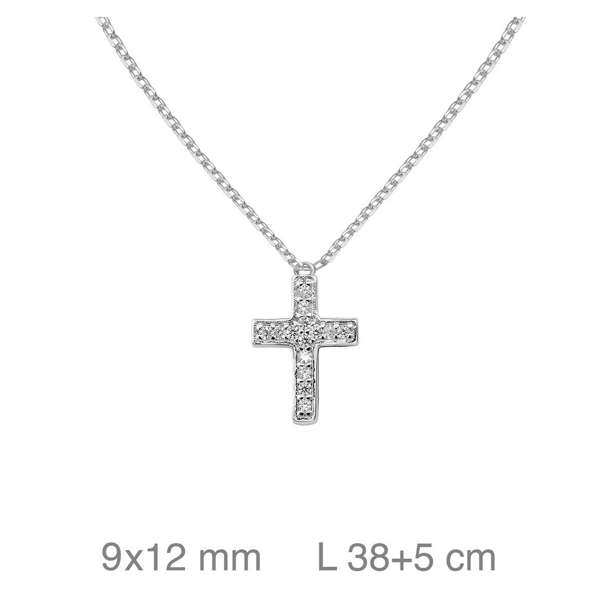 GARGANTILLA PLATA CRUZ CIRCONITAS