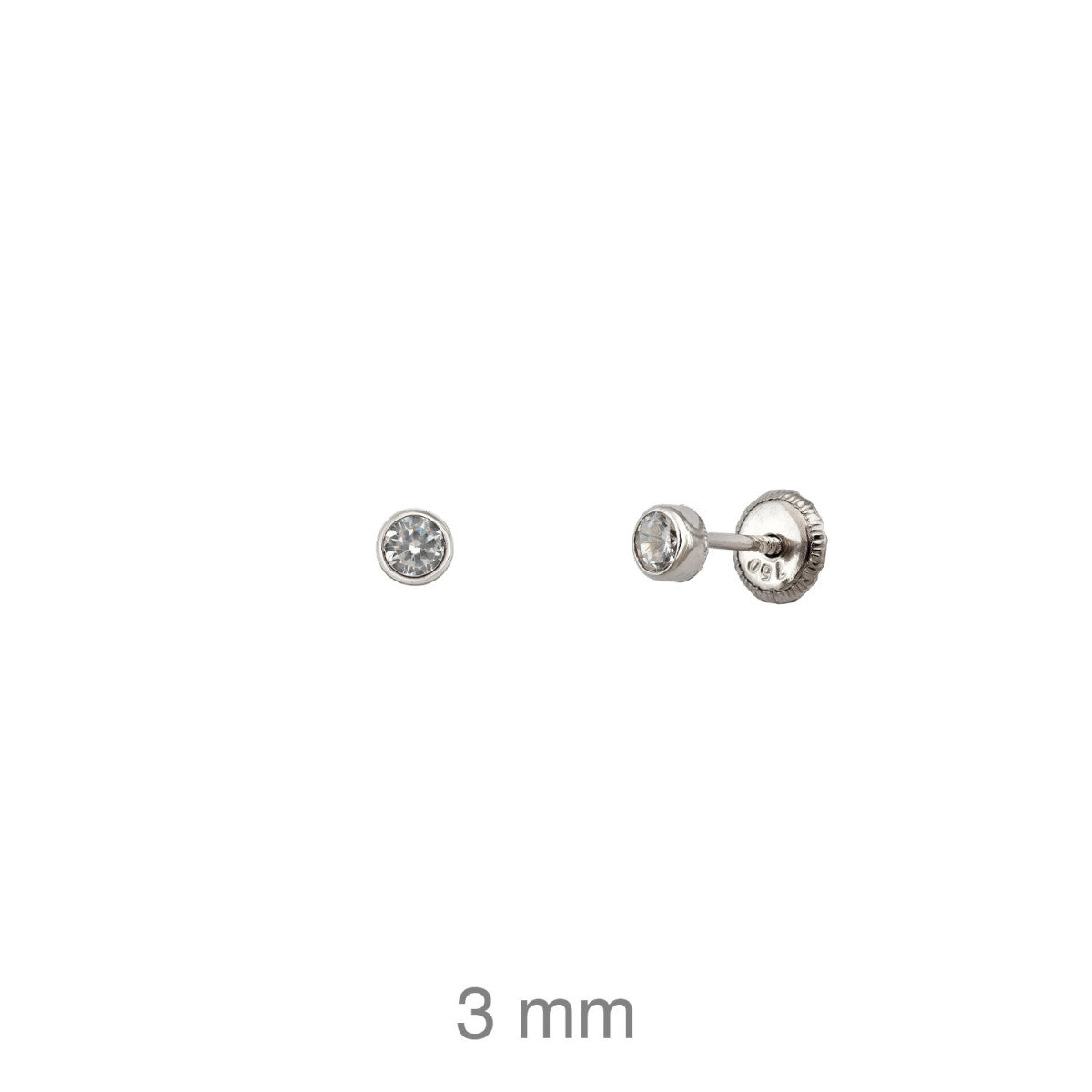 PENDIENTES BEBE CHATON CON ZCTA ORO B 3MM