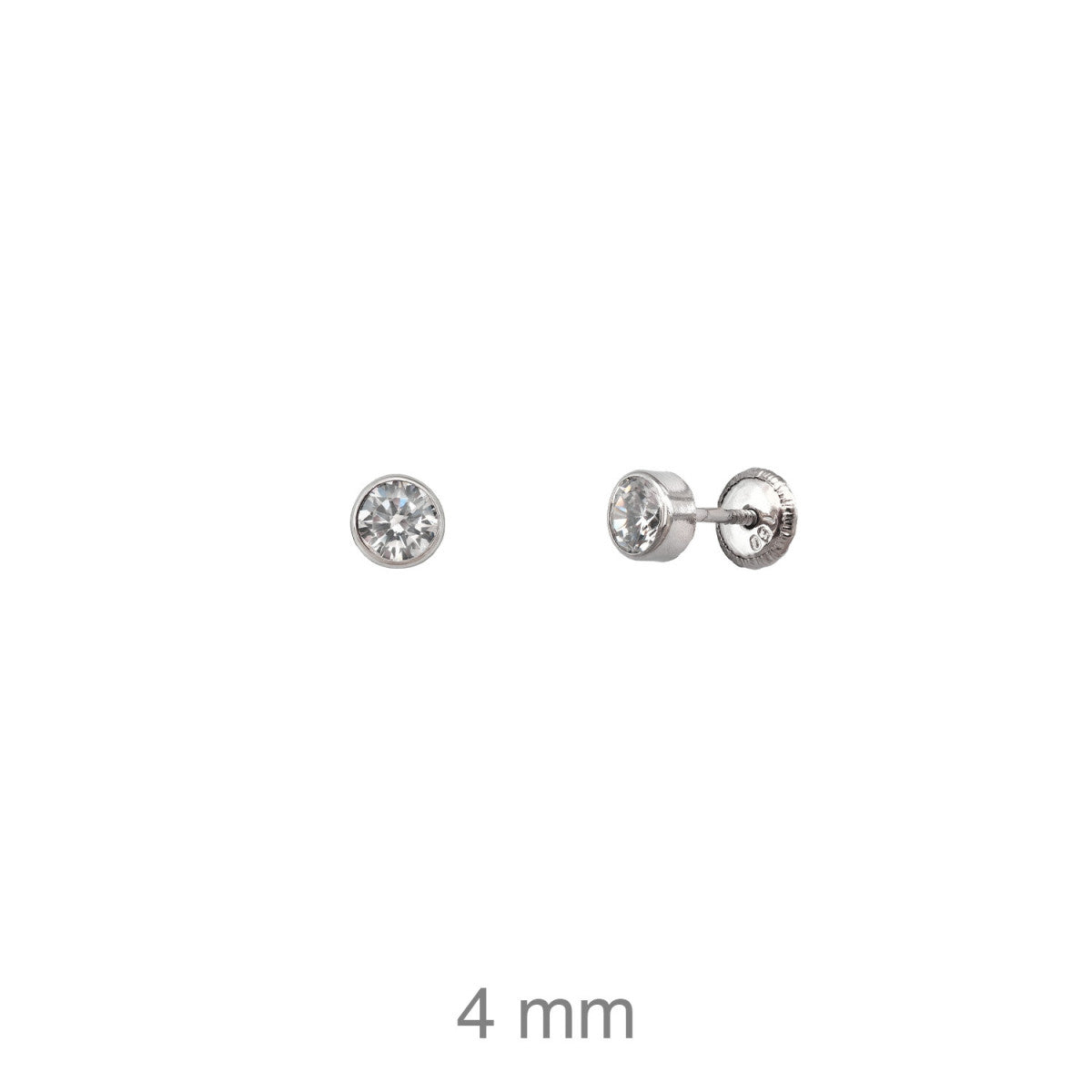 PENDIENTES CHATON BEBE ORO B ZCTAS 4MM