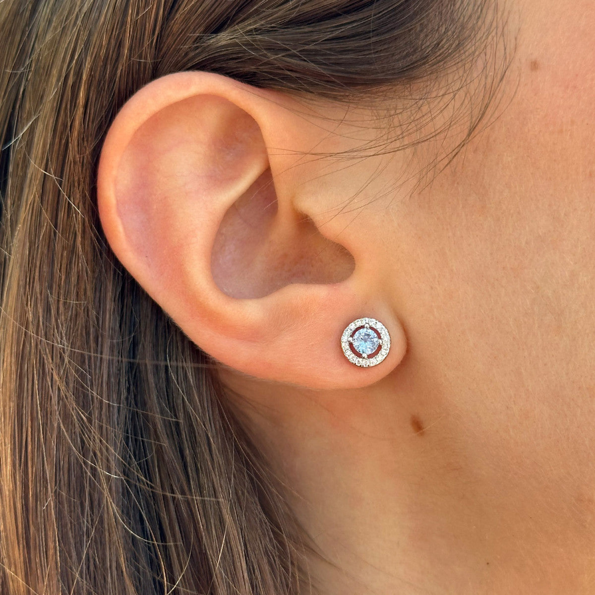 PENDIENTE CIRCULO CLASSIC AGUAMARINA