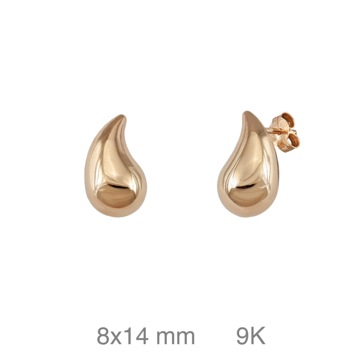 PENDIENTES DE GOTA EN ORO 9K - 8 X 14 MM