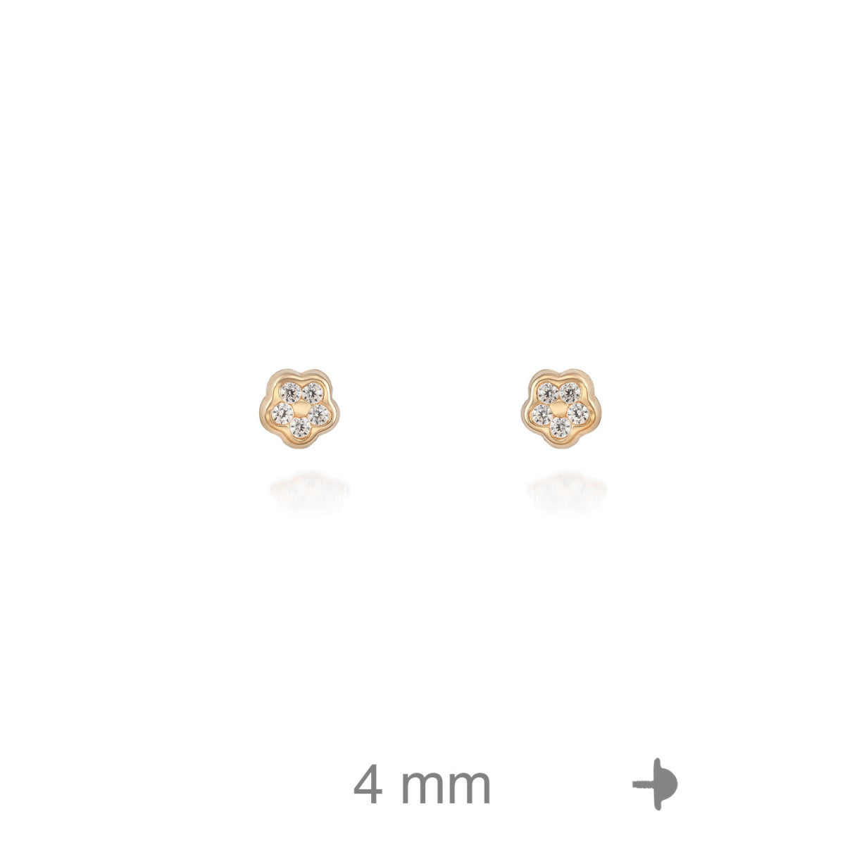 PENDIENTES BEBÉ ORO FLOR CON ZCTA