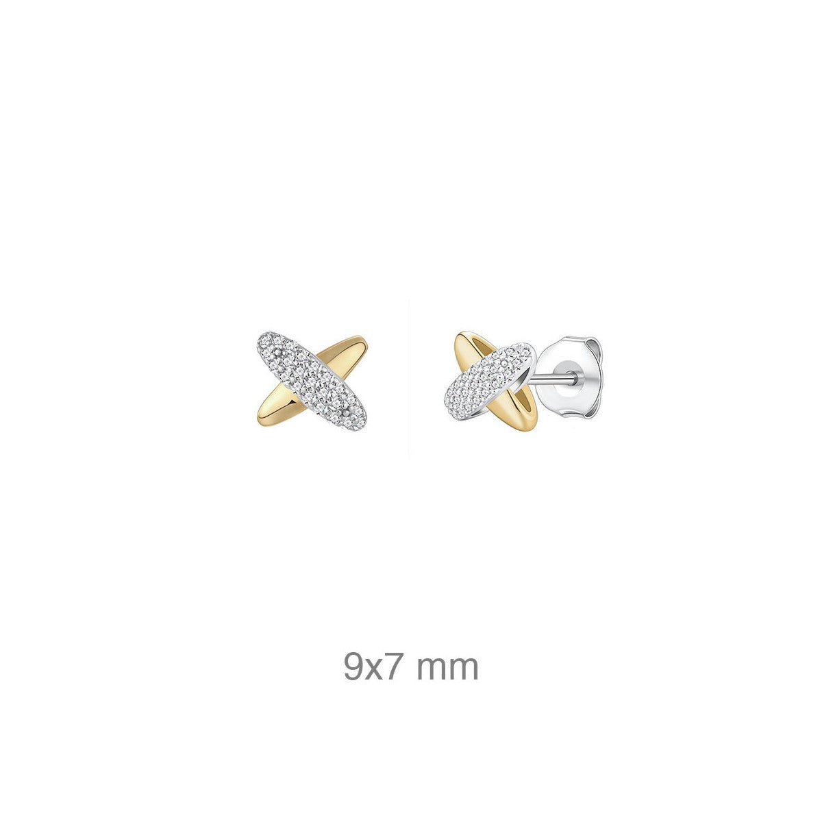 PENDIENTES PLATA BICOLOR CRUZADOS ZTAS