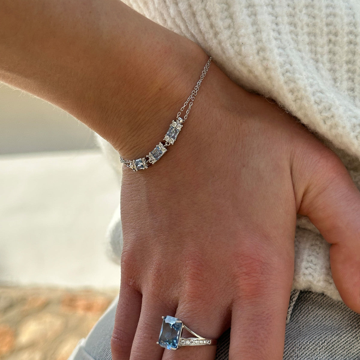 PULSERA AGUAMARINA BAGUETTE