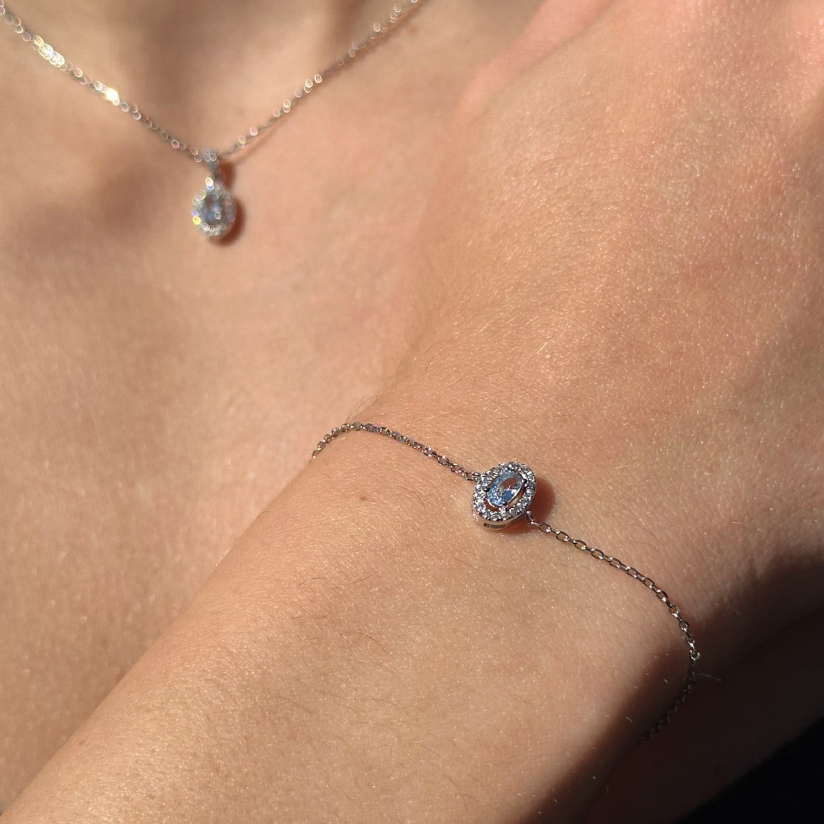 PULSERA OVALO CLASSIC AGUAMARINA
